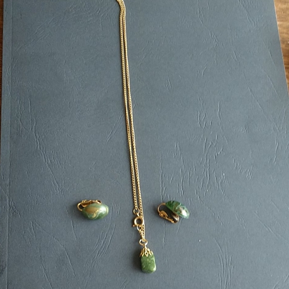 Green Necklace & Earring Set - Picture 6 of 8